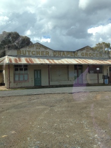 The lovely old Butcher and Draper store at Lue - now standing unused.